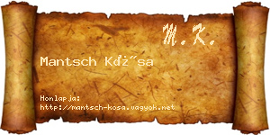 Mantsch Kósa névjegykártya